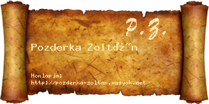 Pozderka Zoltán névjegykártya