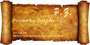 Pozderka Zoltán névjegykártya